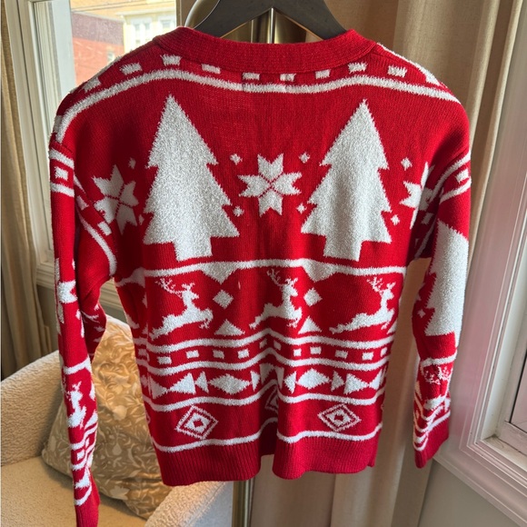 NWOT Merry Christmas By Poof Red and White Festive Sweater | Small - Picture 4 of 6